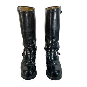 CHIPPEWA Mens 9.5D Steel Toe Black Engineer Riding Biker Boots 17" Tall USA*